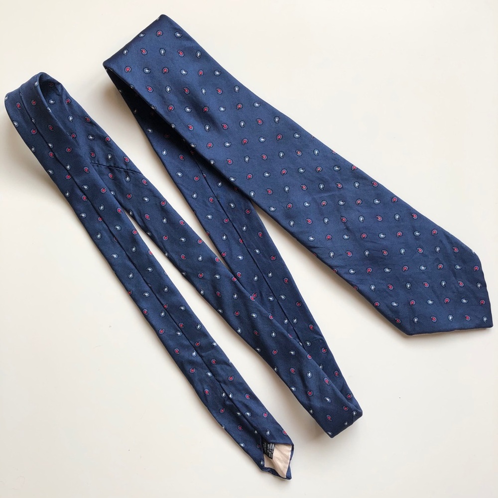3/$30💚Moores navy blue teardrop silk tie mens